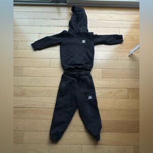 Adidas Kids Black Sweatpants & Hoodie Set